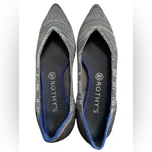 Rothy’s Rothys The Point Birdseye white/black Women US 8.5 Luxury Ballet Flats